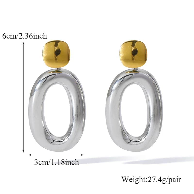 Gold Color Geometric Dangle Earrings