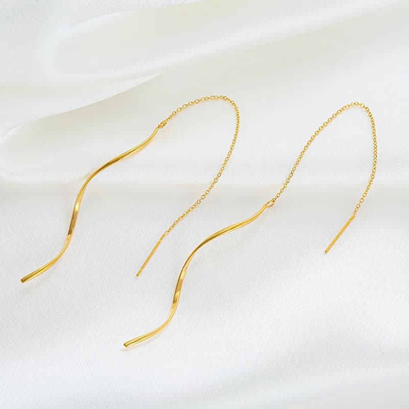 Irregular Tassel Drop Dangle Earrings in Stainless Steel
