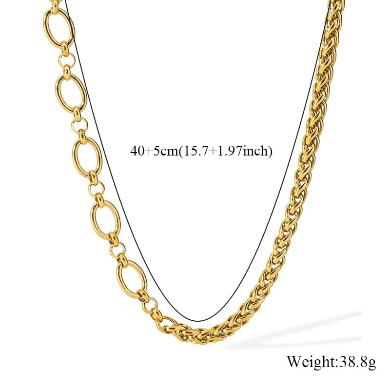 Gold Color Chain Collar Necklace