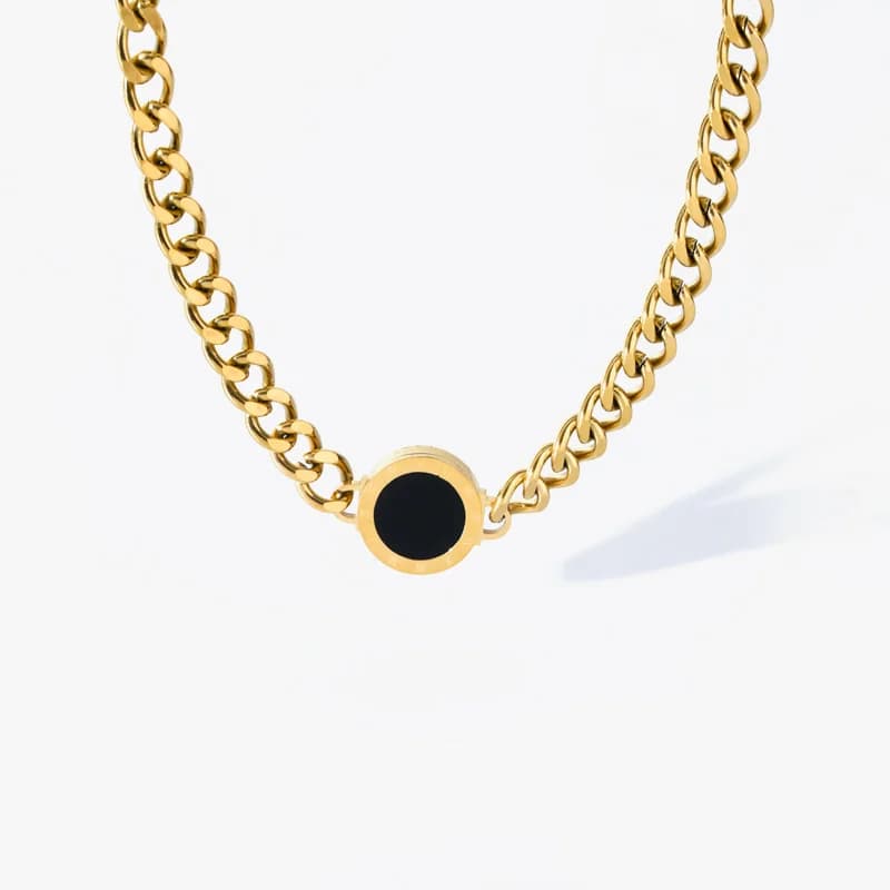 Double-Sided Roman Numerals Dial Charm Necklace