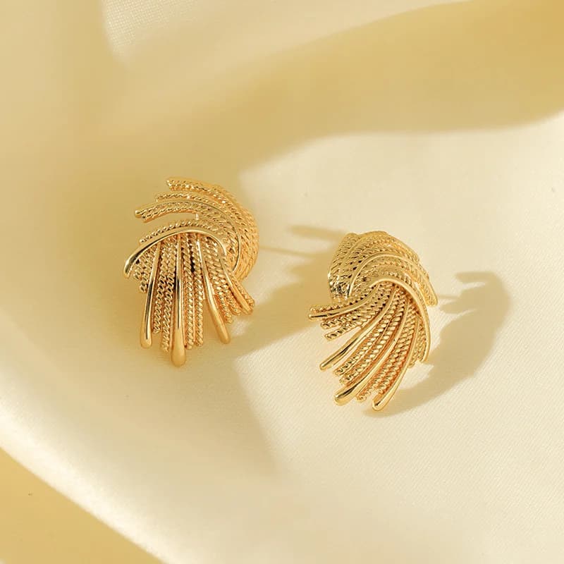 18K Gold Plated Creative Stud Earrings
