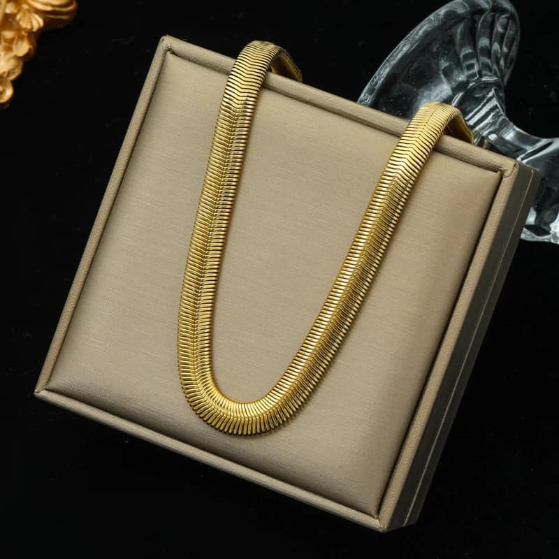 316L Stainless Steel Gold Cuban Chain Necklace