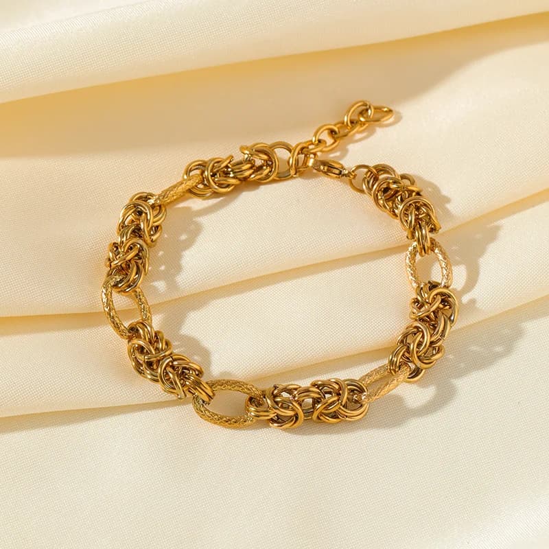 Stainless Steel Gold Thick Hip-Hop Bracelet