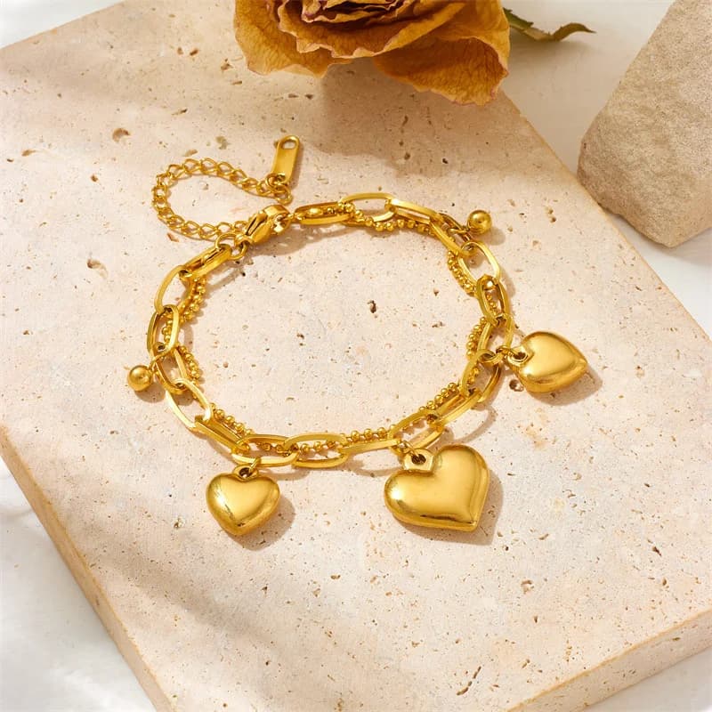 316L Stainless Steel Gold Starfish Pearl Charm Bracelet