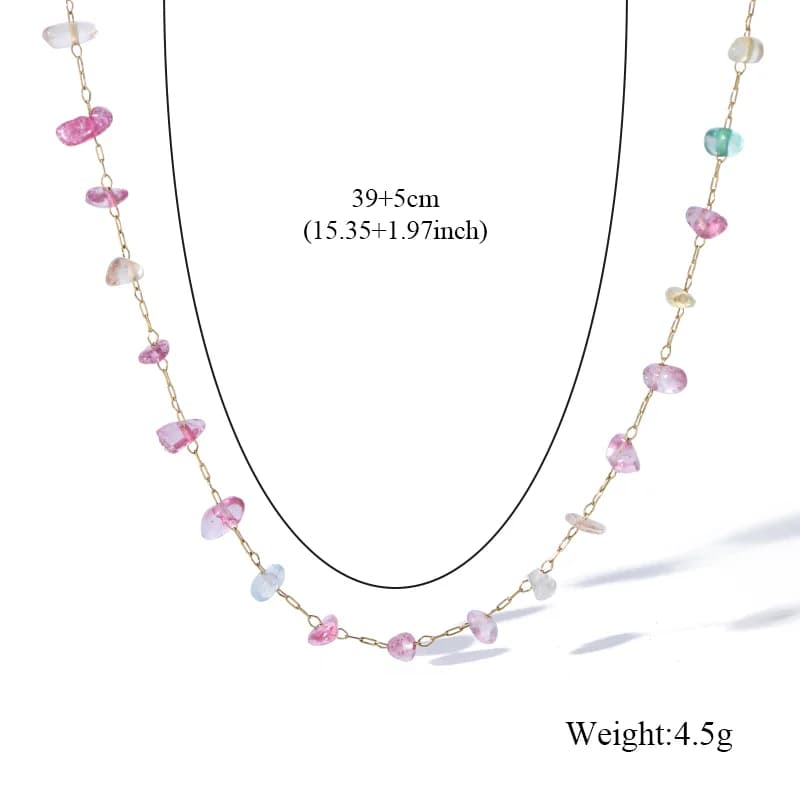 Colored Acrylic Stones Necklace and Bracelet Set