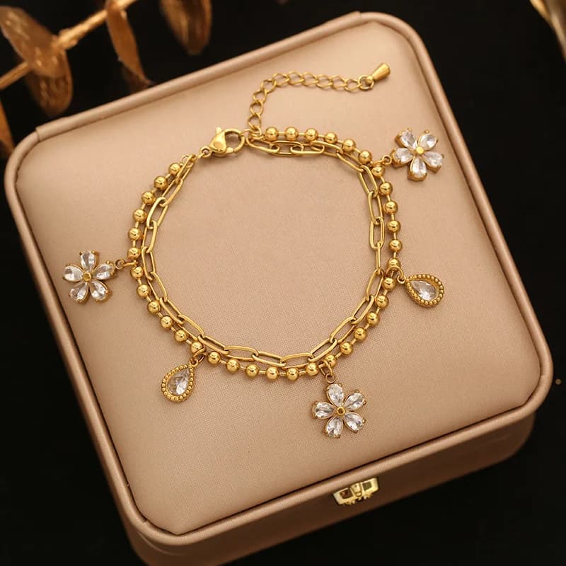 Round Roman Numeral Charm Bracelet