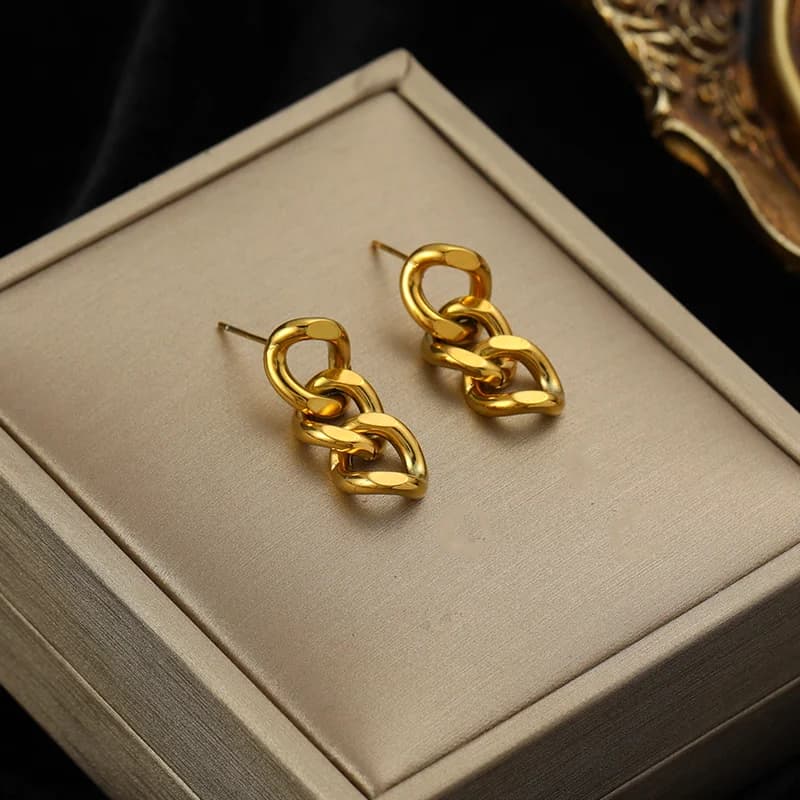 Gold Color Hollow Hoop Huggie Earrings