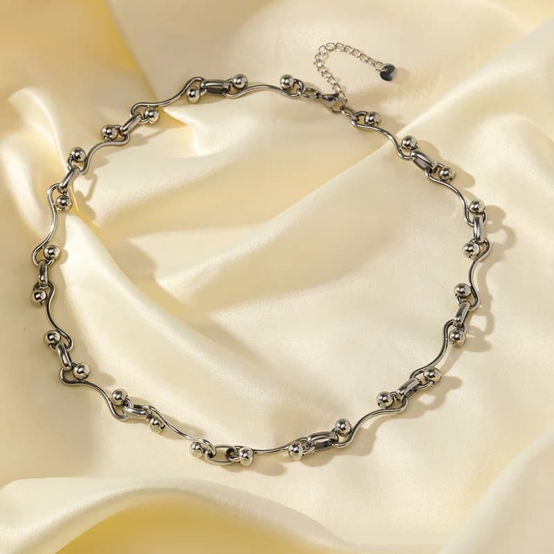 Silver Color Choker Necklace for Women