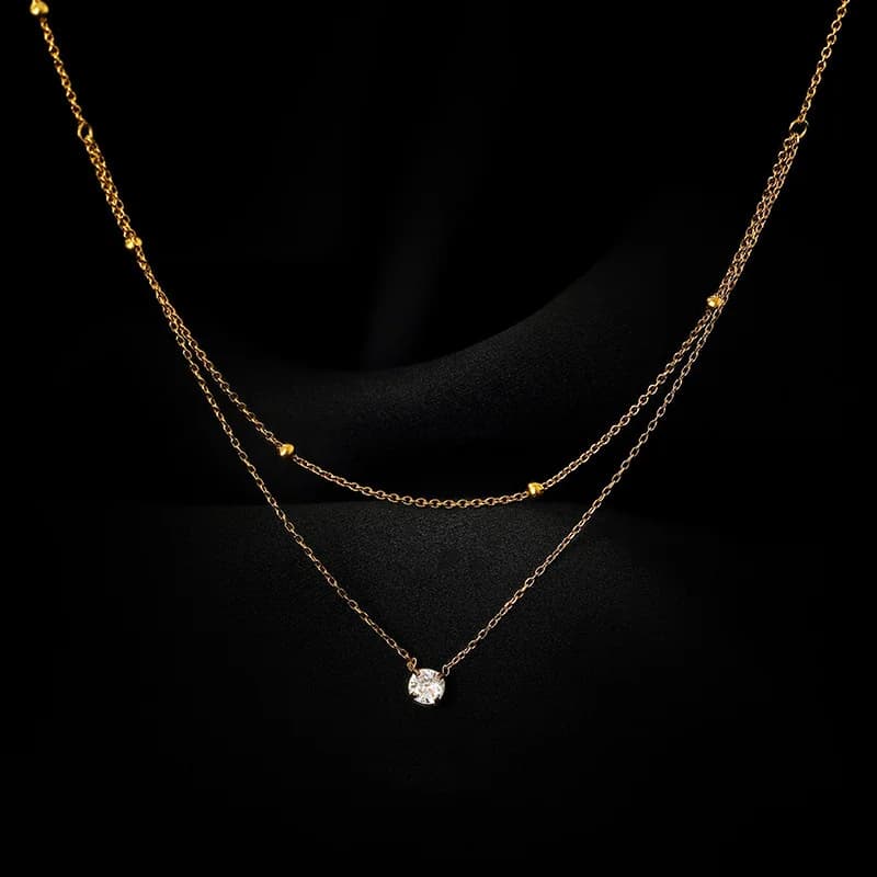 Retro Star Moon Pendant Necklace, Gold Plated
