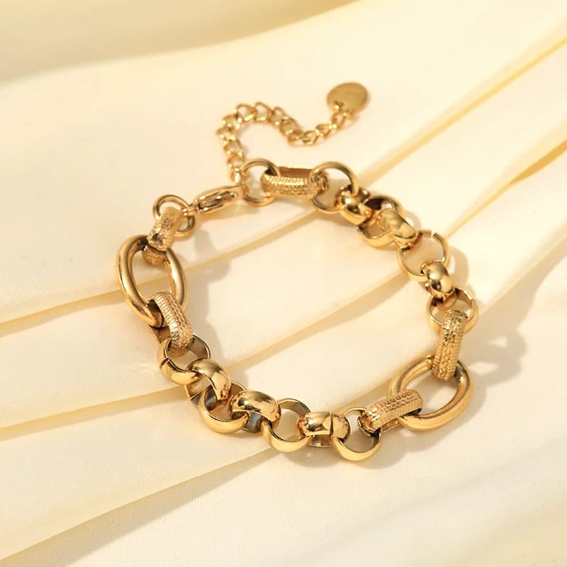Thick 18K Gold Plated Bracelet for Women