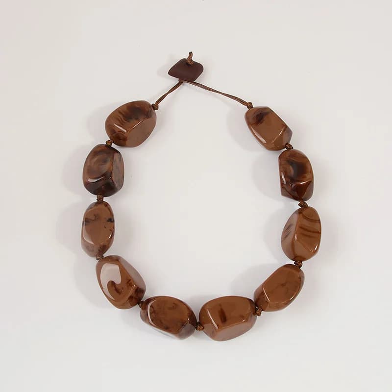 Brown Resin Bohemian Choker Necklace