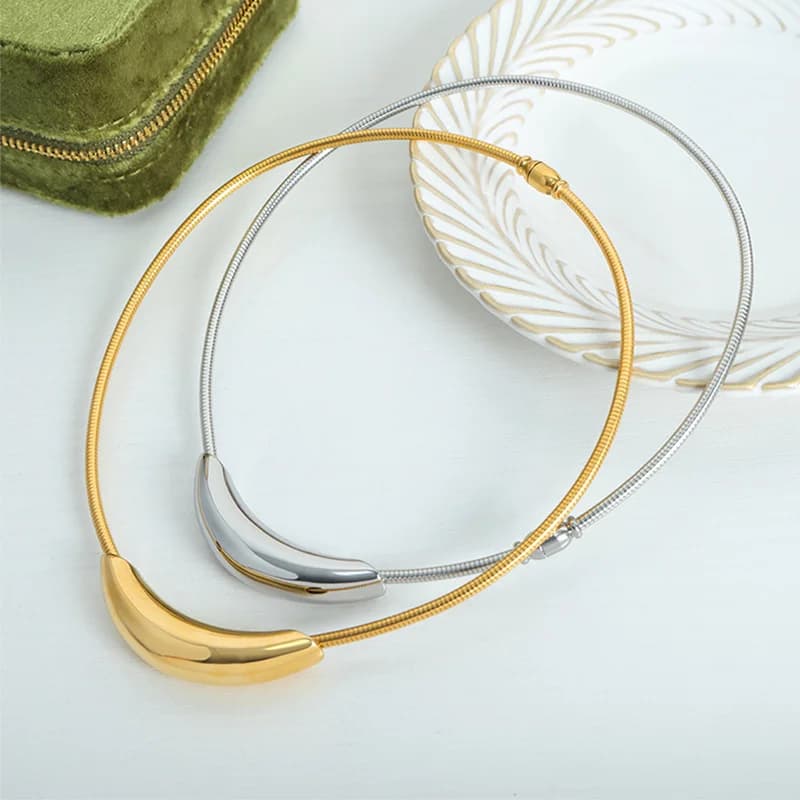 Stainless Steel Solid Bead Ball Choker Necklace