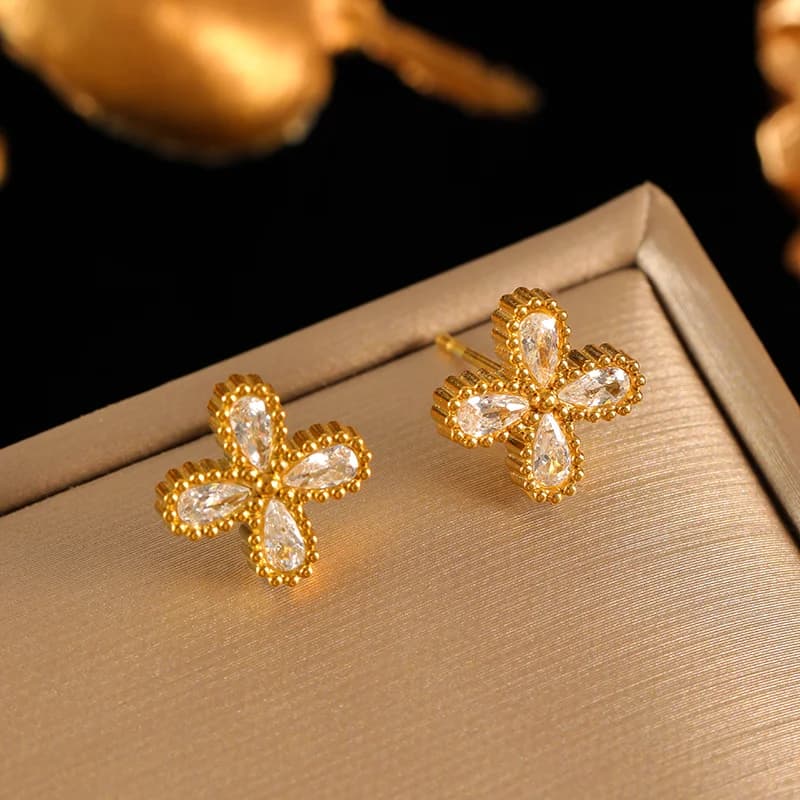 Flower Petal Zircon Jewelry Set