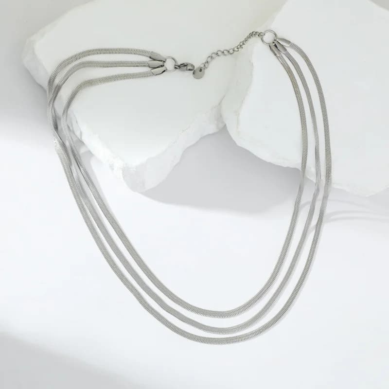 Gold Color Multilayer Chain Necklace for Women