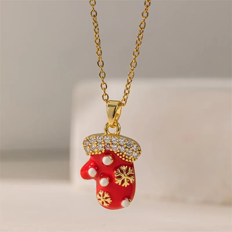 316L Stainless Steel Christmas Santa Pendant Necklace