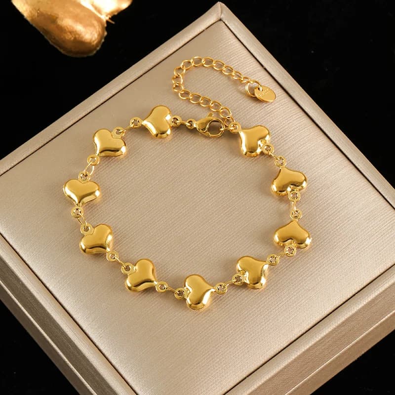 Colorful Star Zircon Charm Bracelet, Gold