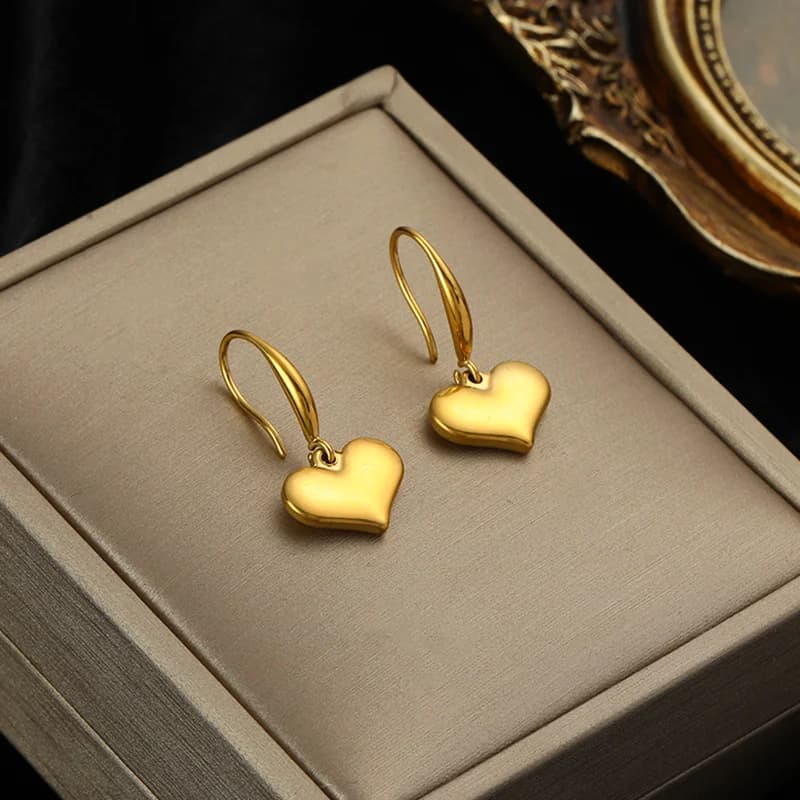 Gold Color Hollow Hoop Huggie Earrings