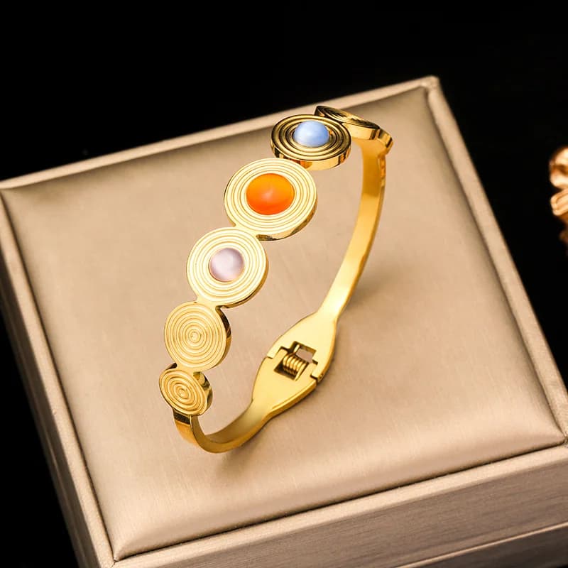 316L Stainless Steel Multi-Layer Zirconia Stacking Bracelet