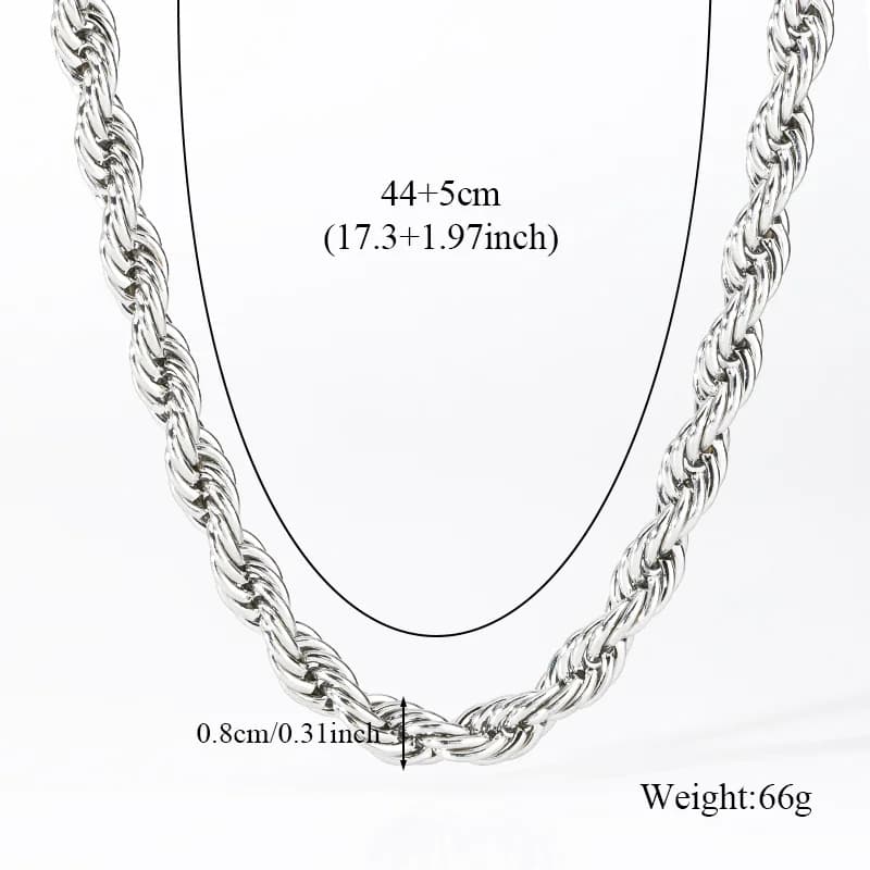 8mm Chunky Chain Necklace, 18K Gold Plated