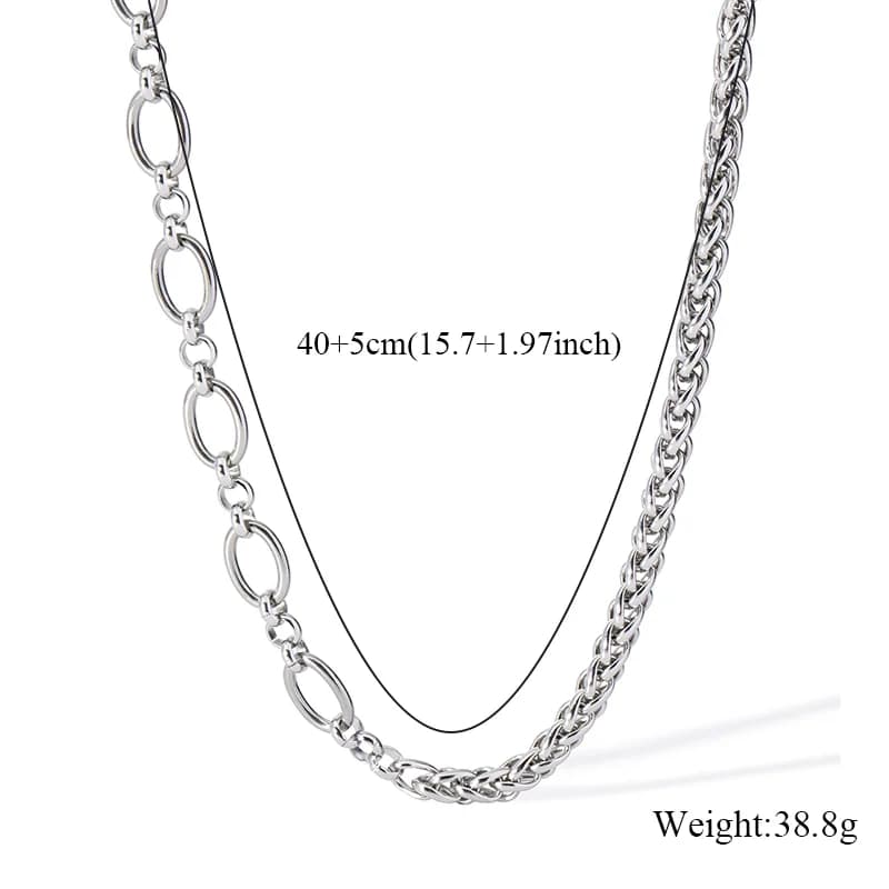 Silver Chain Collar Necklace