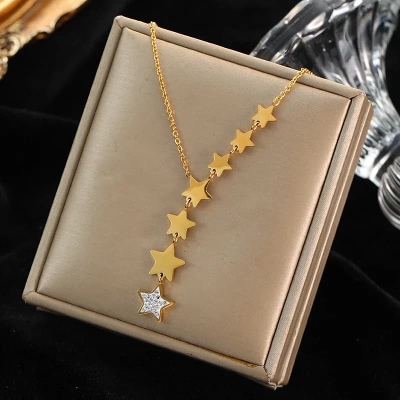 Gold Color Hollow Ball Beads Choker Necklace