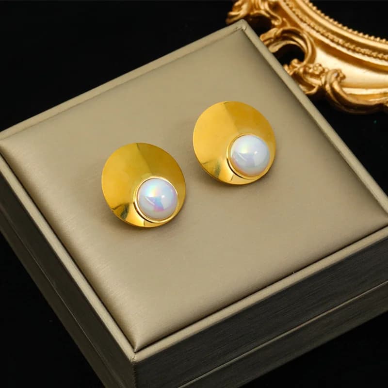 Phoenix Leopard Cross Pearl Earrings