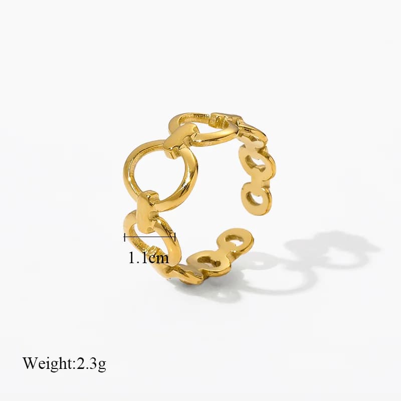 Stainless Steel Open Cuff Ring for Women