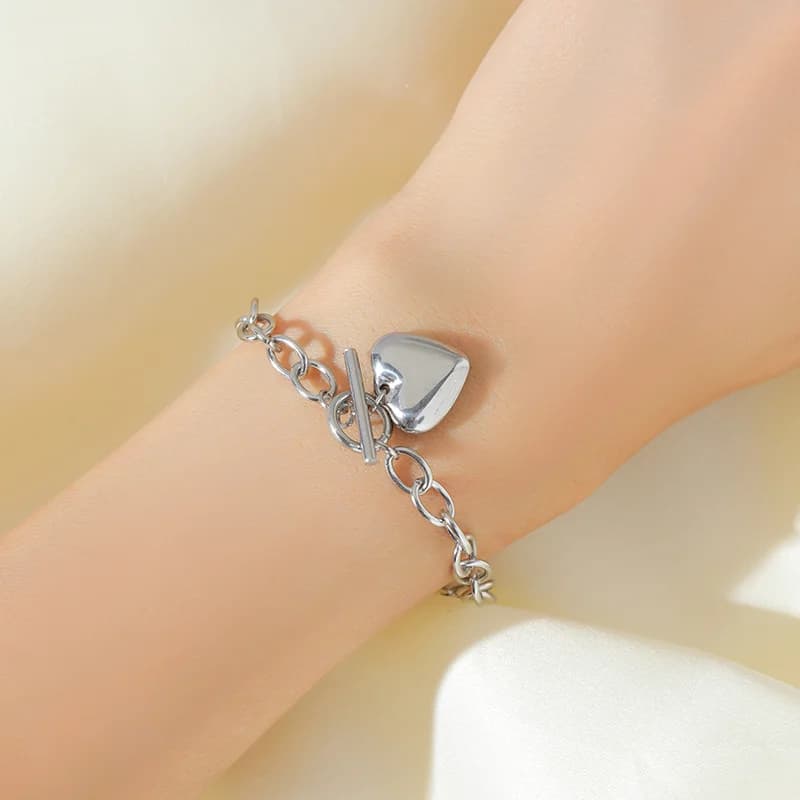 Silver Color Charm Bracelet for Women