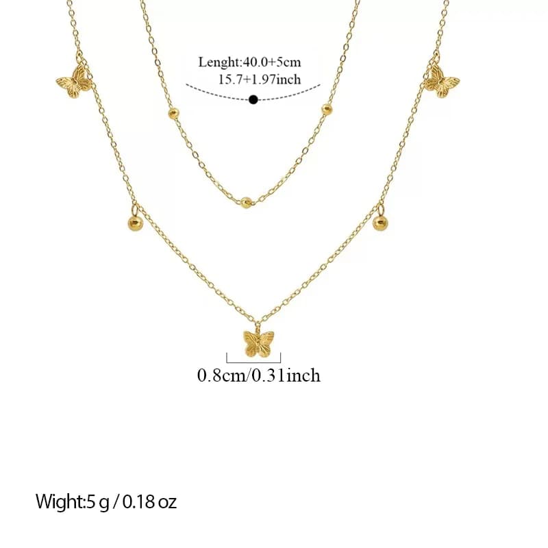 316L Stainless Steel Double-Layer Butterfly Bead Set
