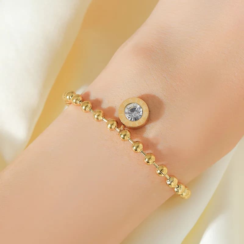 316L Stainless Steel Roman Numeral Zircon Jewelry Set