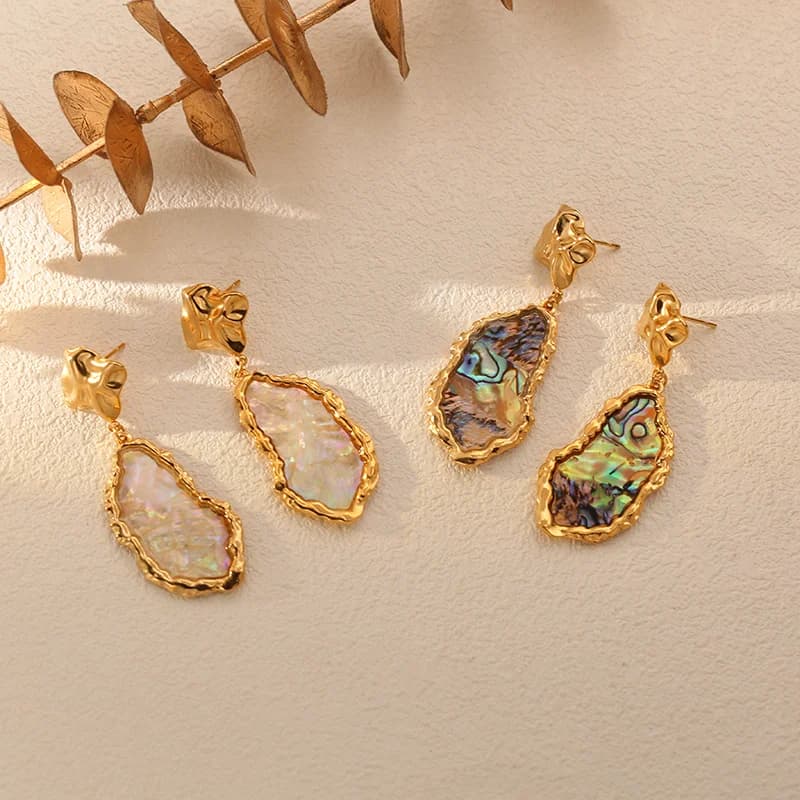 Irregular Colored Dangle Earrings Pair