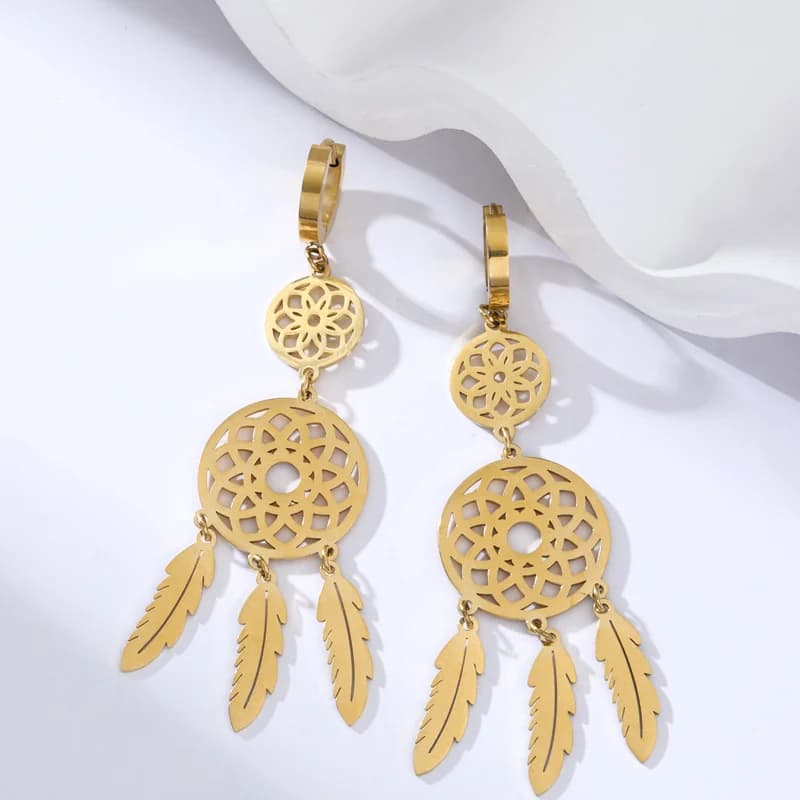 Gold Color Tassel Dangle Earrings