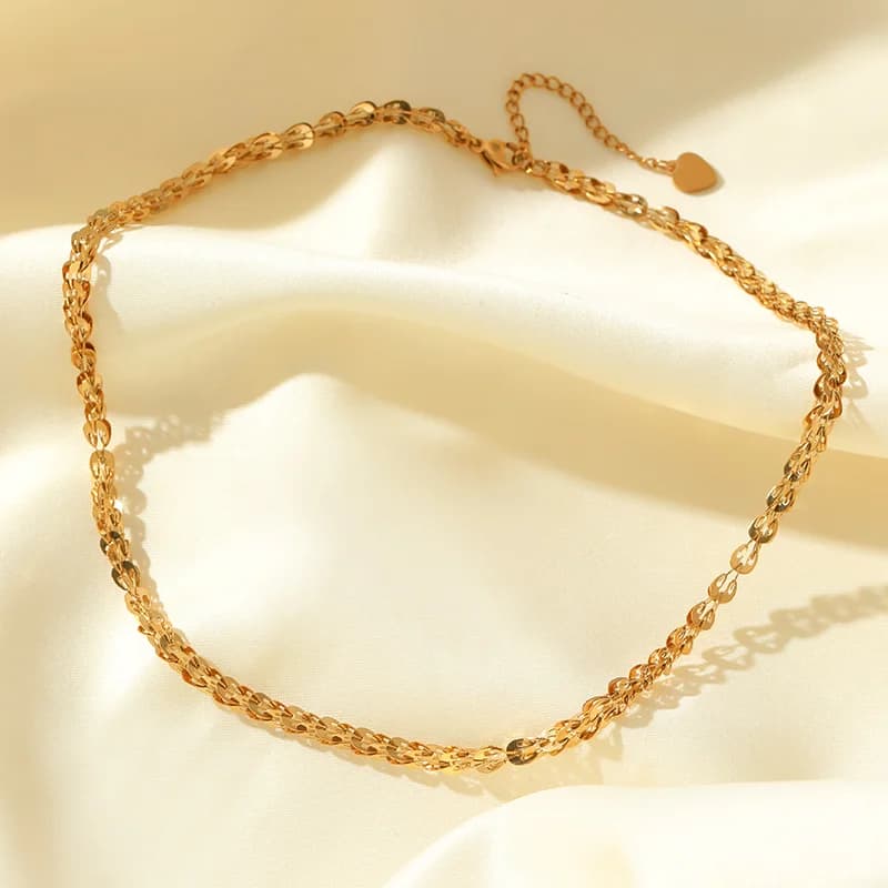 Metal Charm Statement Collar Necklace, Gold Plated