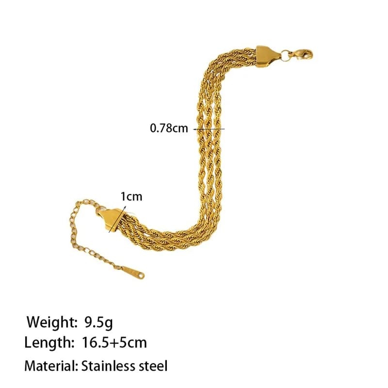 316L Stainless Steel Three-Color Multi-Layer Bracelet
