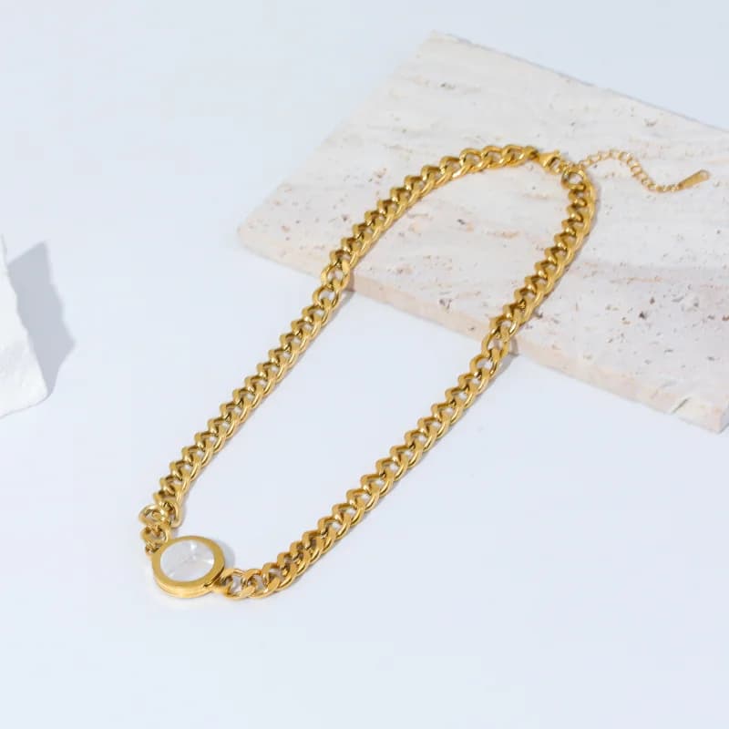 Double-Sided Roman Numerals Dial Charm Necklace