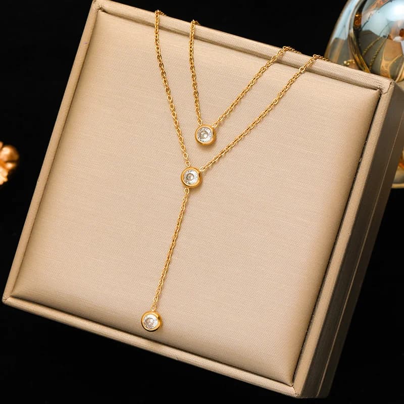 Gold Heart Pendant Charm Necklace