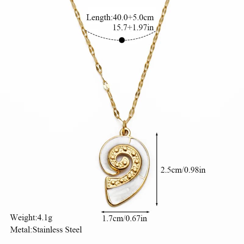 Stainless Steel Ocean Starfish Turtle Conch Pendant Necklace