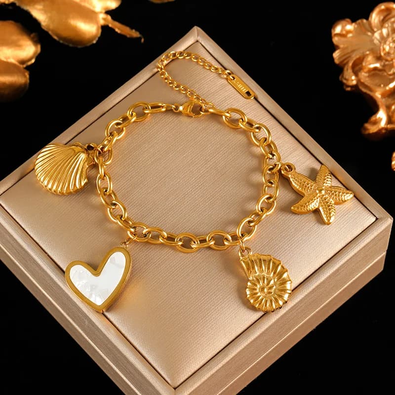 Gold Color Round Portrait Bangle Bracelet