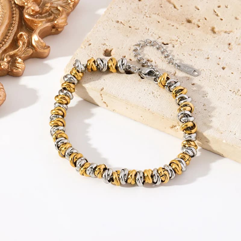 Two-Color Chain Necklace and Bracelet Set
