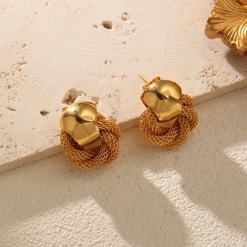Small Gold Color Stud Earrings