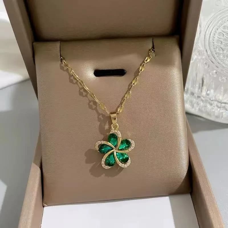 Tulip Flower Cubic Zirconia Collar Necklace