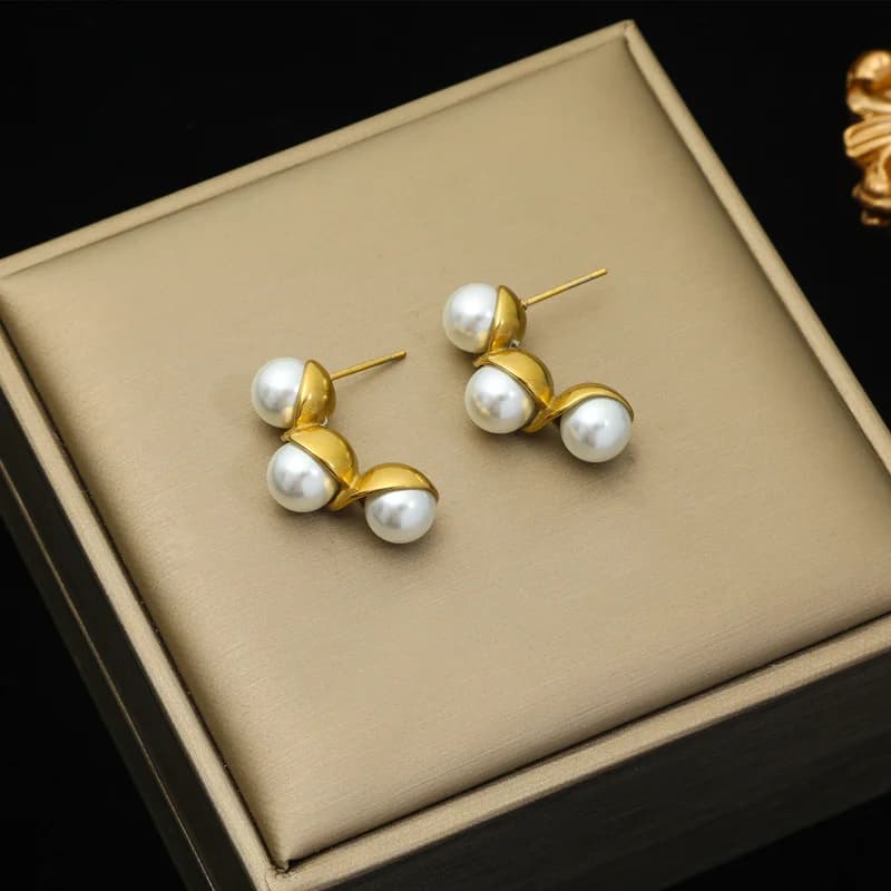 Irregular Pearl Tassel Drop Dangle Earrings