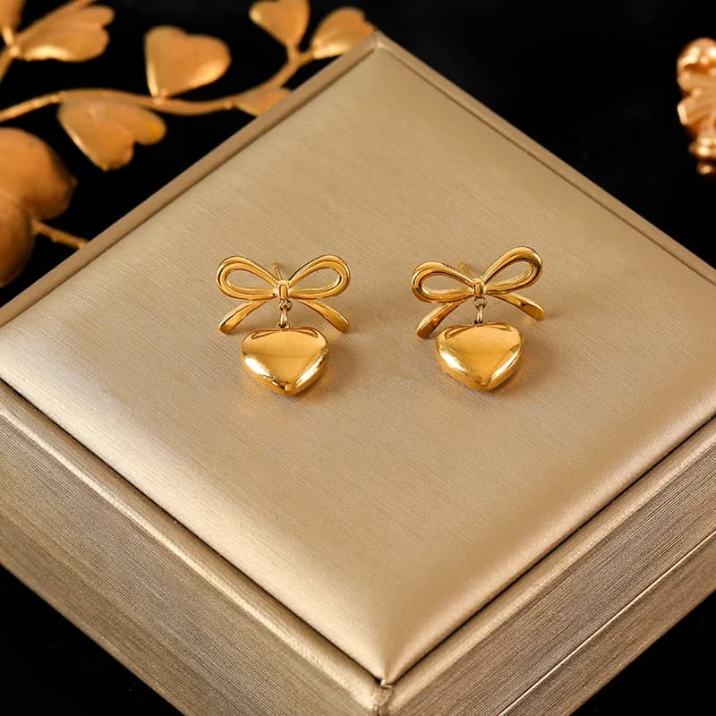 Stainless Steel Flower Butterfly Bear Drop Earrings