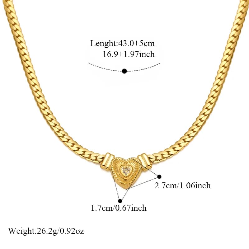 Gold Heart Choker Necklace