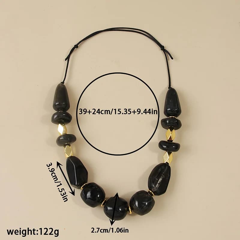 Black Resin Bohemian Choker Necklace