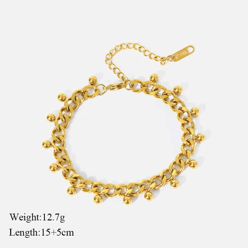 Coarse Chain Choker and Bracelet Set, Gold