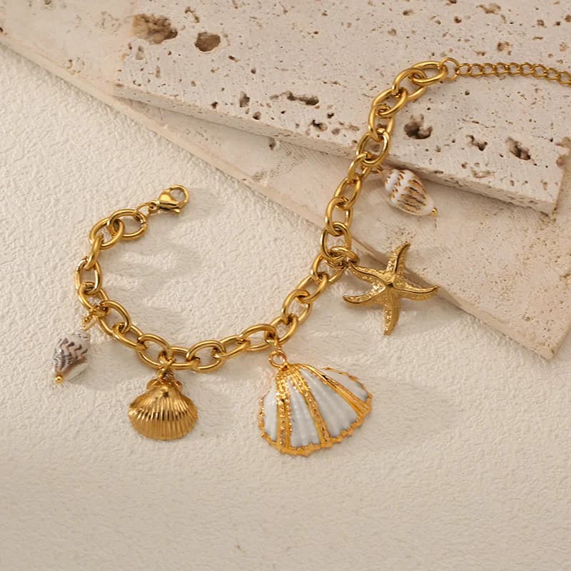 316L Stainless Steel Shell Starfish Beach Bracelet