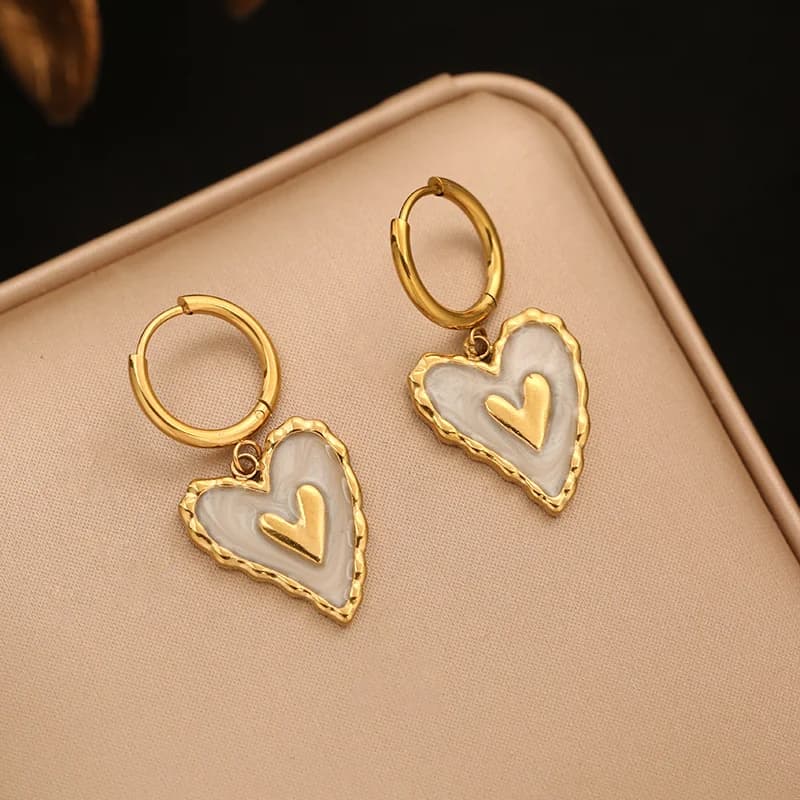Irregular Heart-Shaped Dangle Earrings