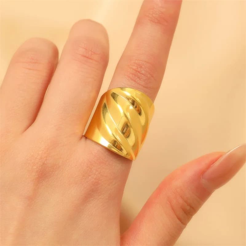 Adjustable Blue Eye Heart Ring, 316L Stainless Steel