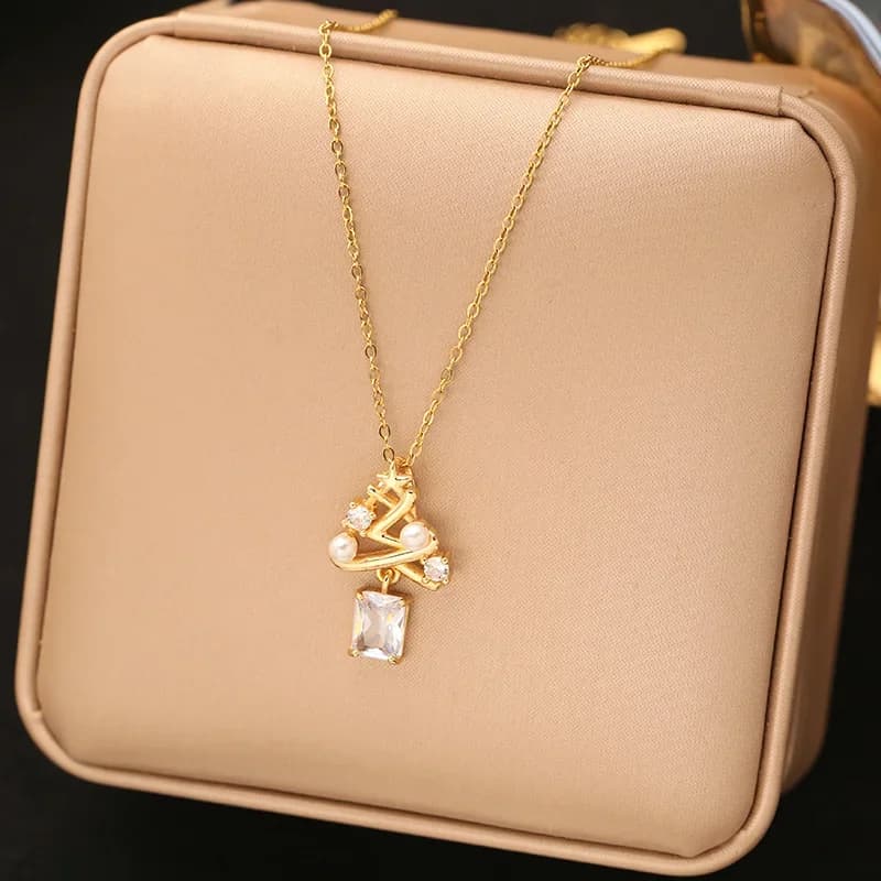 Christmas Tree Zircon Pendant Necklace